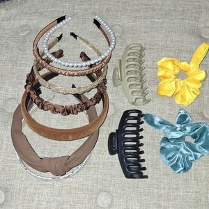 ⭐ NEW! Stylish Women's Hair Accessories Set - Brown, Yellow, Blue, 11 Pieces ⭐